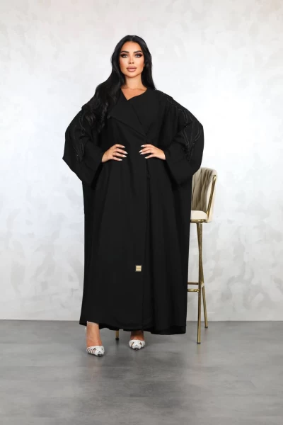 Abaya Black Crepe Free Size IB178 Black